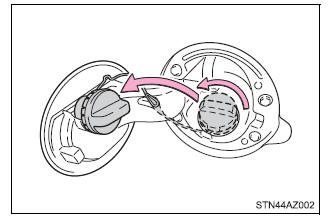 Opening the fuel tank cap