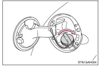 Opening the fuel tank cap